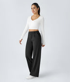 DayStretch High Waisted Pocket Straight Leg Work Pants