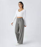 DayStretch High Waisted Pocket Straight Leg Work Pants