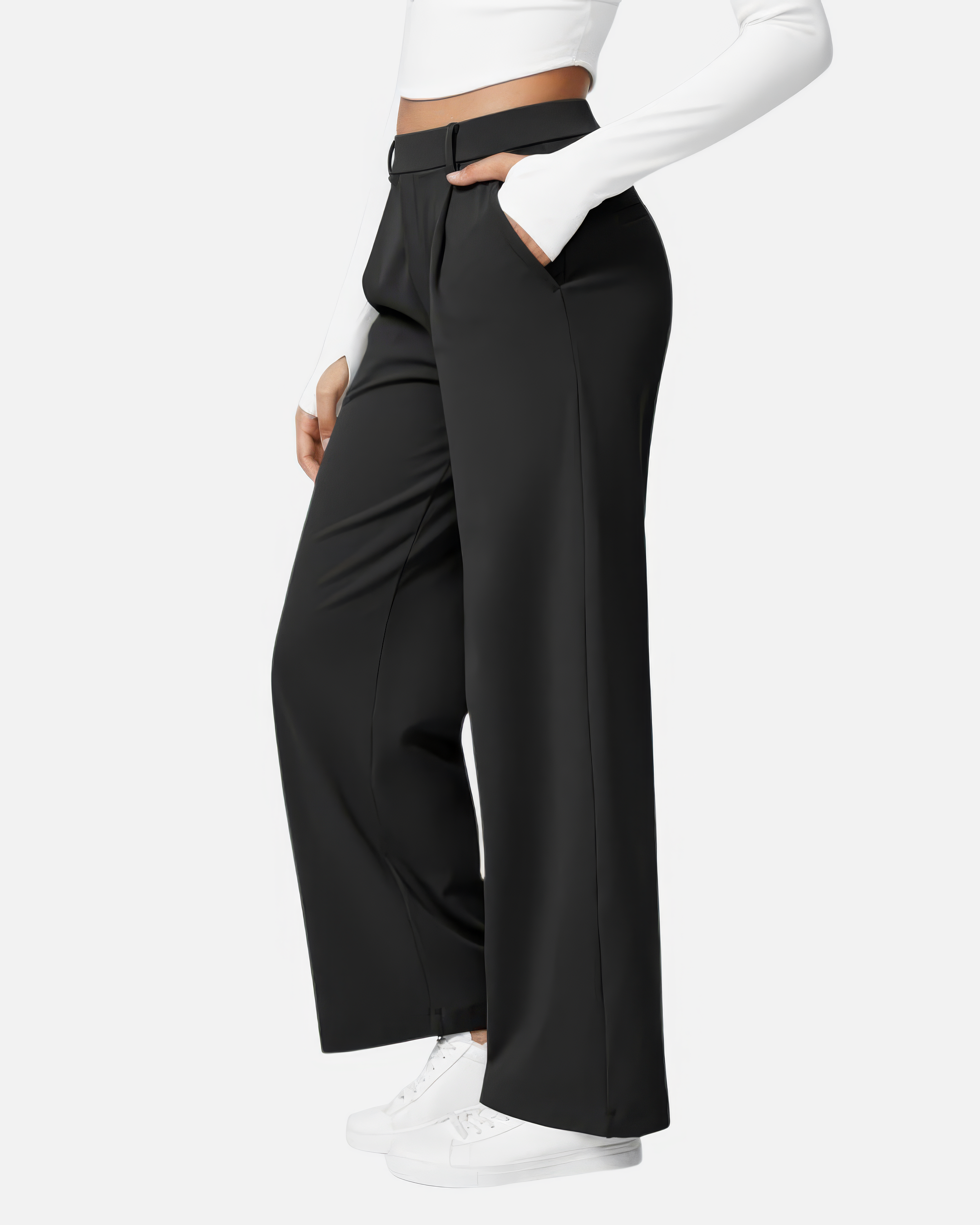 DayStretch High Waisted Pocket Straight Leg Work Pants